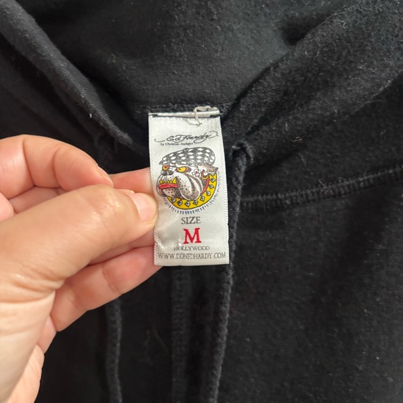 Don Ed Hardy Black Joggers with Floral Accents - Picture 7 of 7